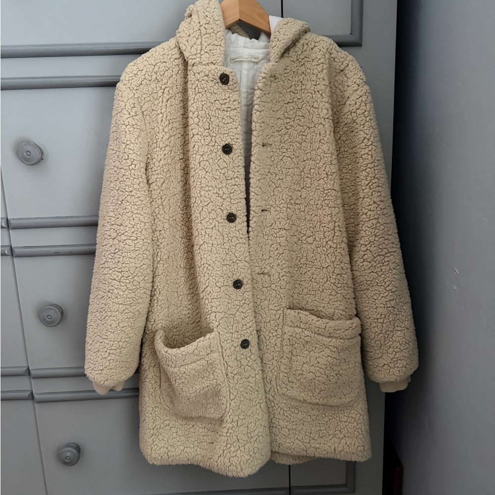 Fin & Vince women’s soft teddy Cream Sherpa Coat Med